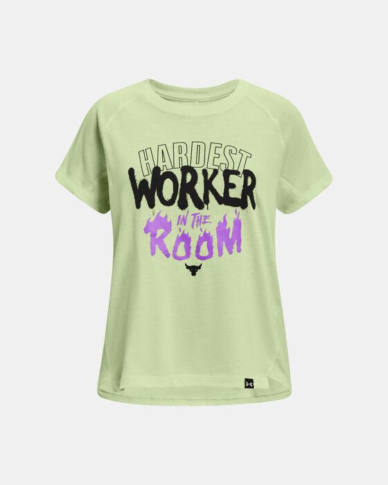 Girls' Project Rock Hardest Worker In The Room Short Sleeve image number 0