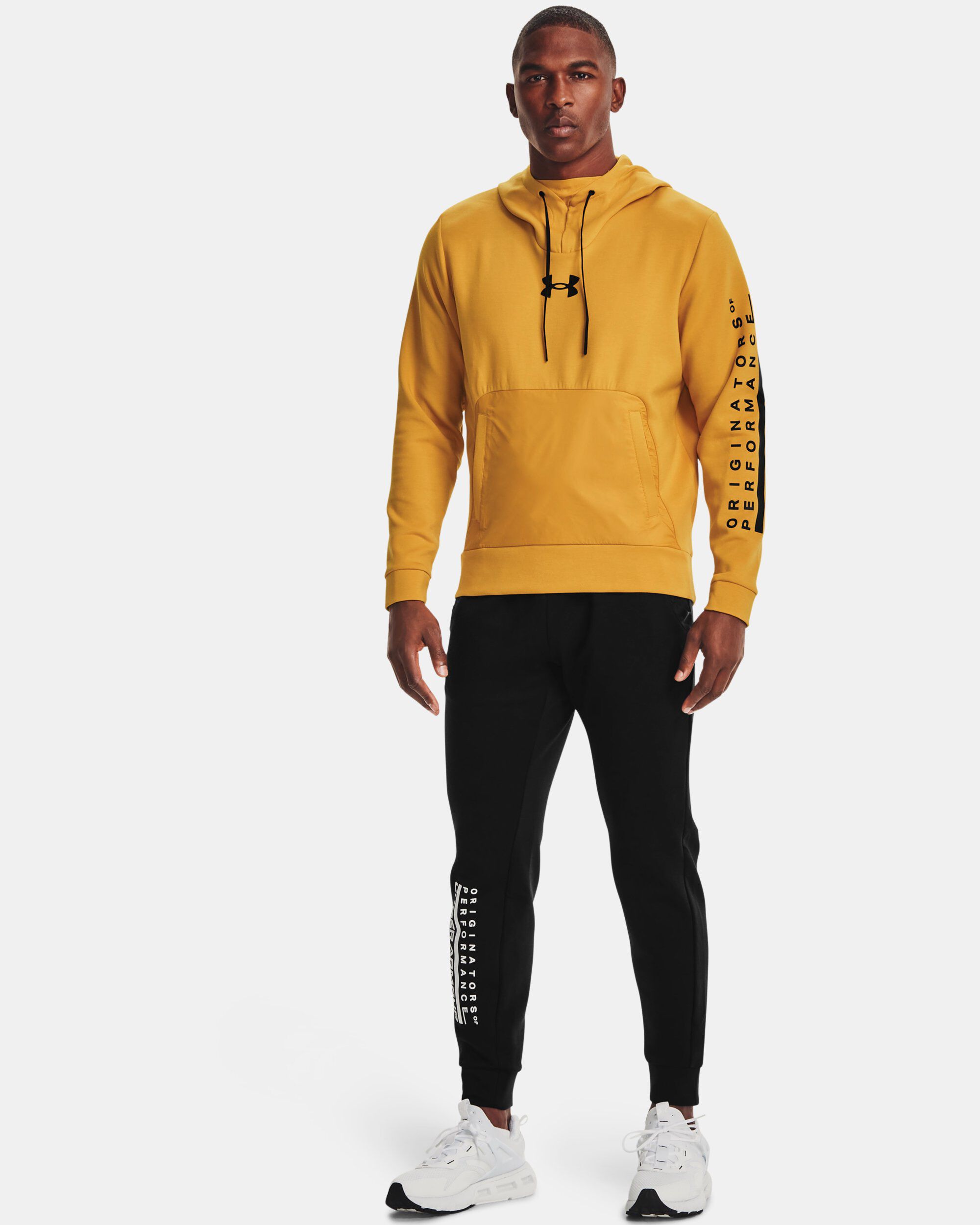Under armour hoodie yellow men on sale
