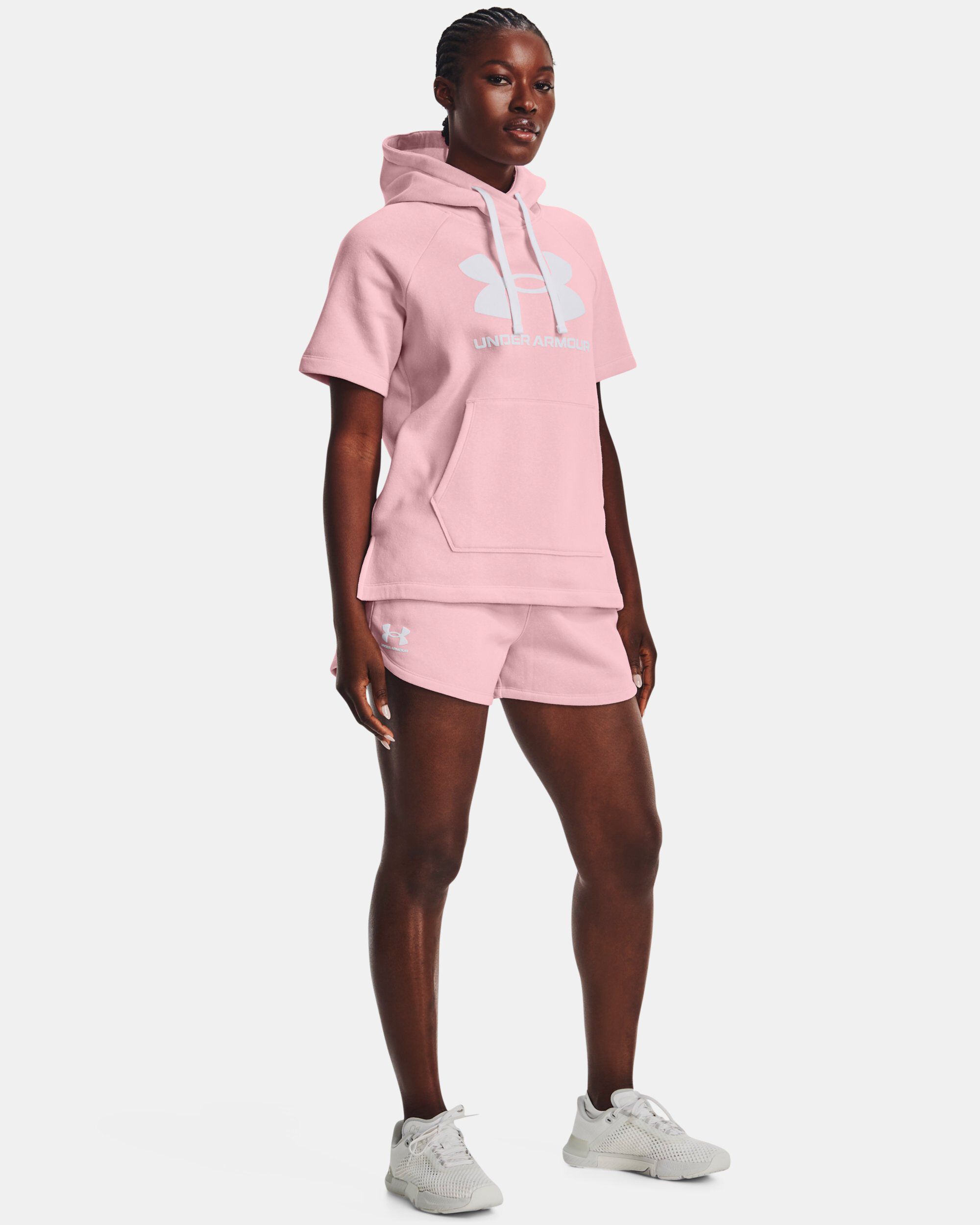 Pink short sleeve best sale hoodie