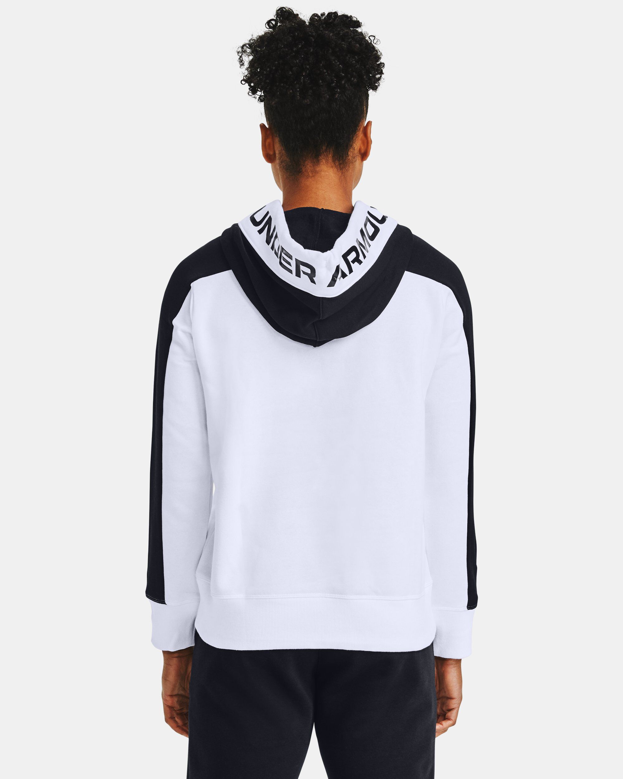 Buy Women s UA Rival Fleece Graphic Colorblock Hoodie White in KSA Under Armour