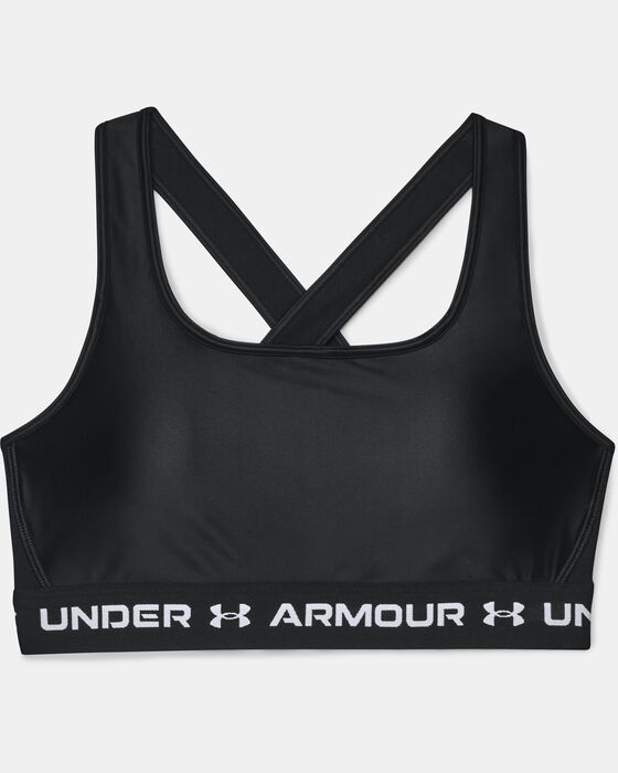 Women's Armour® Mid Crossback Matte/Shine Sports Bra image number 8