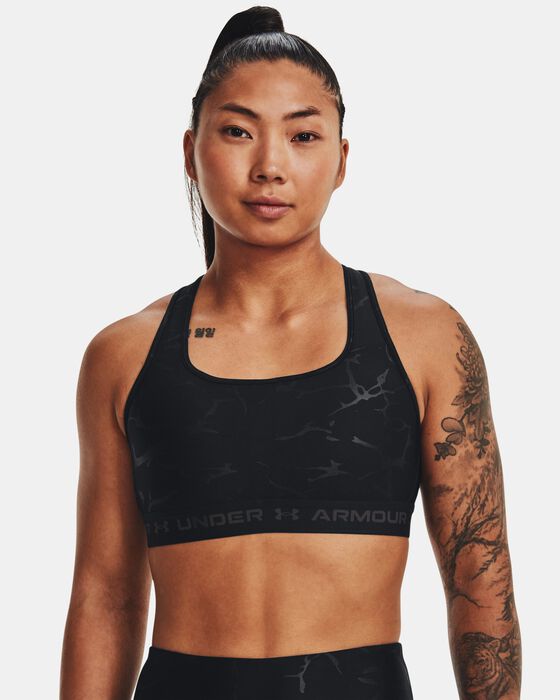 Women's Armour® Mid Crossback Emboss Sports Bra image number 0