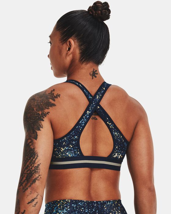 Women's Project Rock Printed Crossback Sports Bra image number 1