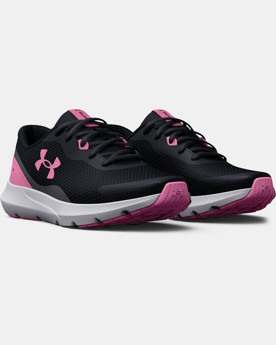 Girls' Grade School UA Surge 3 Running Shoes image number 3