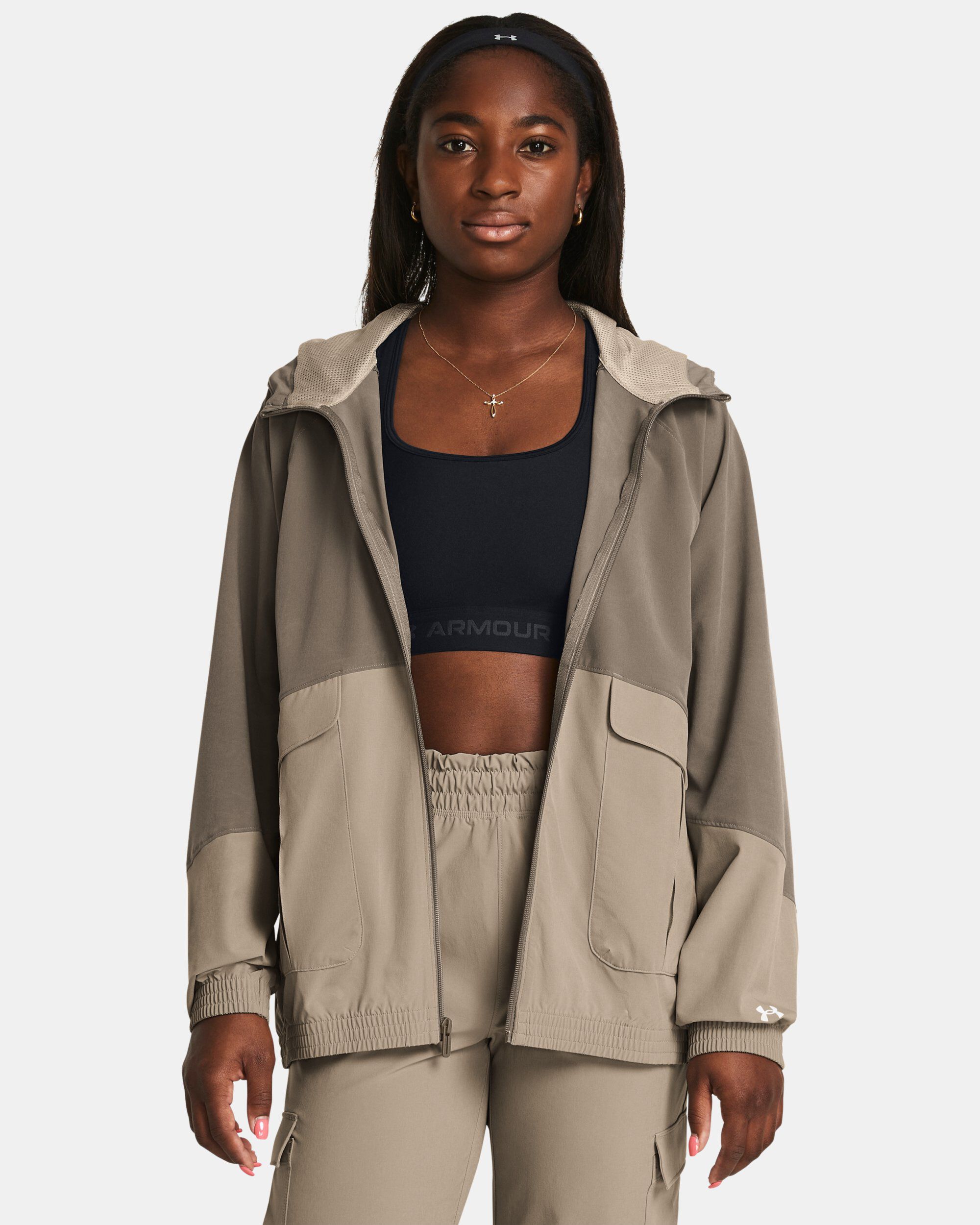 Buy Women s UA ArmourSport Cargo Oversized Jacket Brown in KSA Under Armour