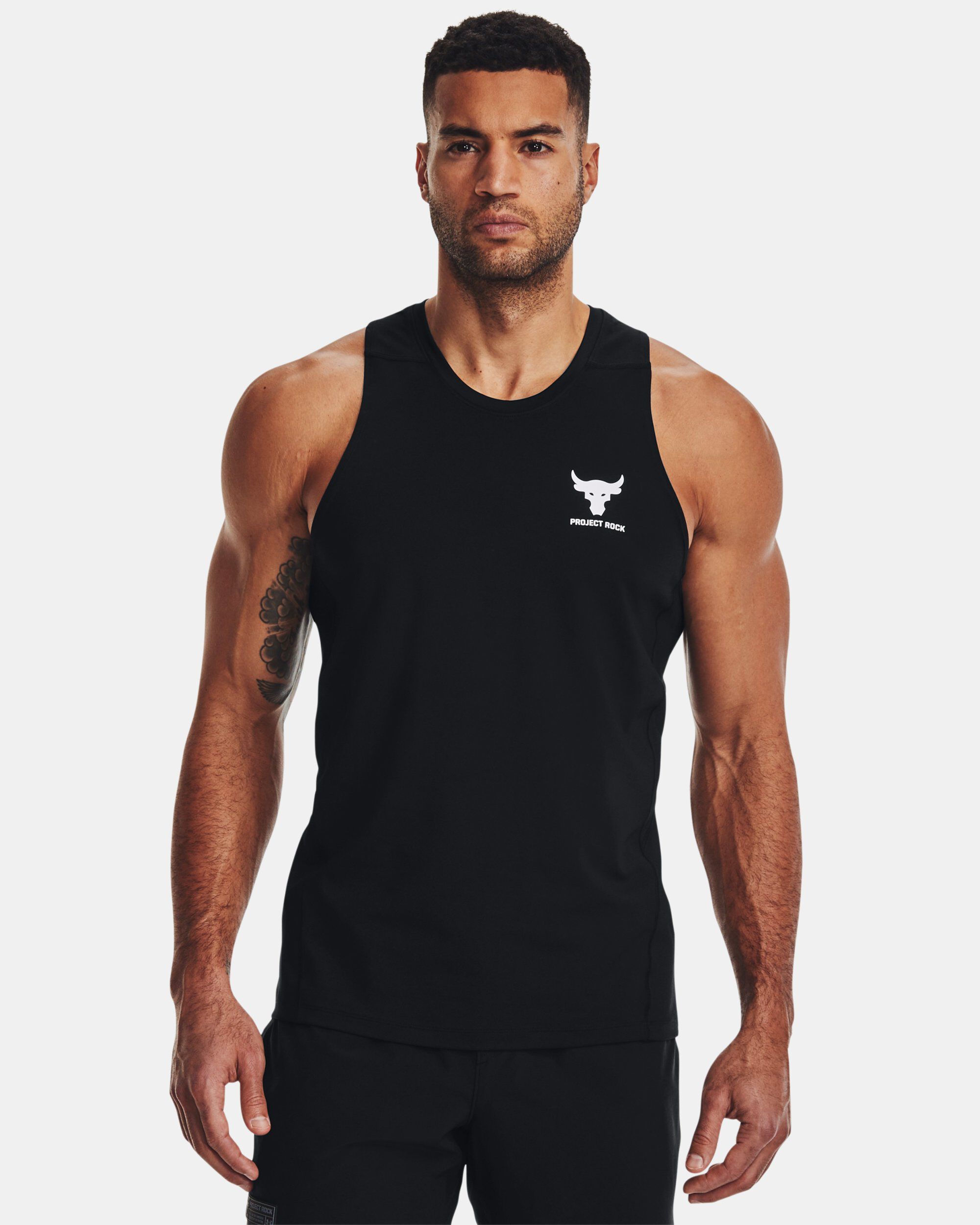 Buy Men s Project Rock TurfGear ArmourPrint Tank Black in KSA Under Armour