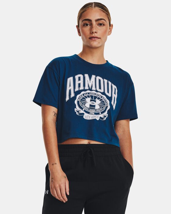 Women's UA Collegiate Crop Short Sleeve image number 0