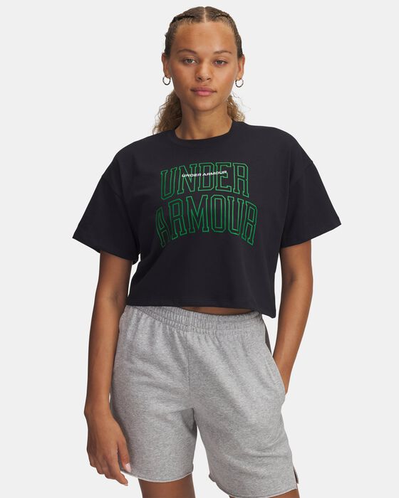 Women's UA Varsity Mix Heavyweight Crop Short Sleeve image number 0