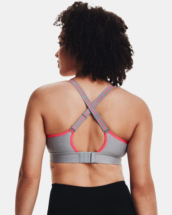 Women's UA Infinity Mid Heather Cover Sports Bra image number 5