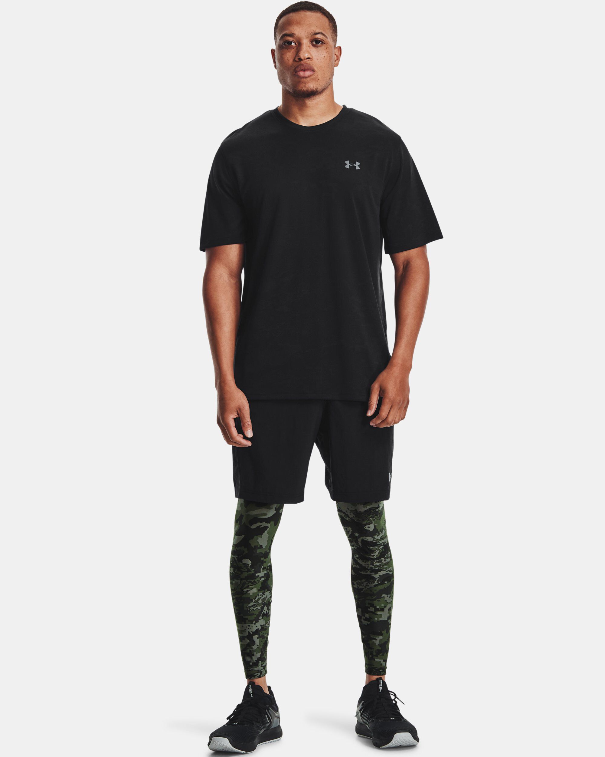 Shop Under Armour Men's HeatGear® Armour Camo Leggings Green in