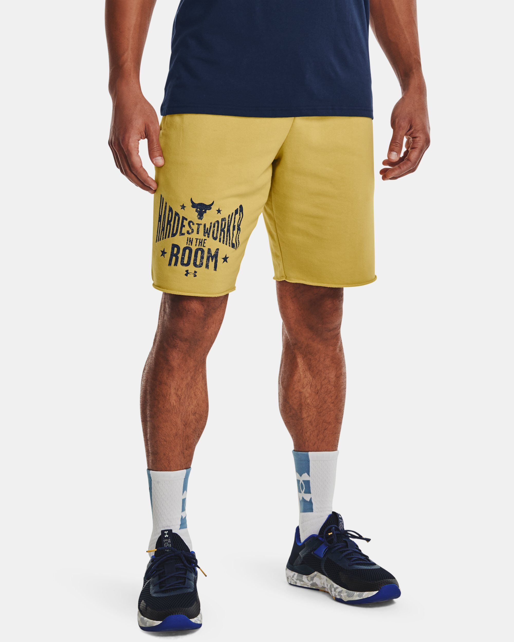Under Armour Men s Project Rock Terry Shorts Yellow in KSA