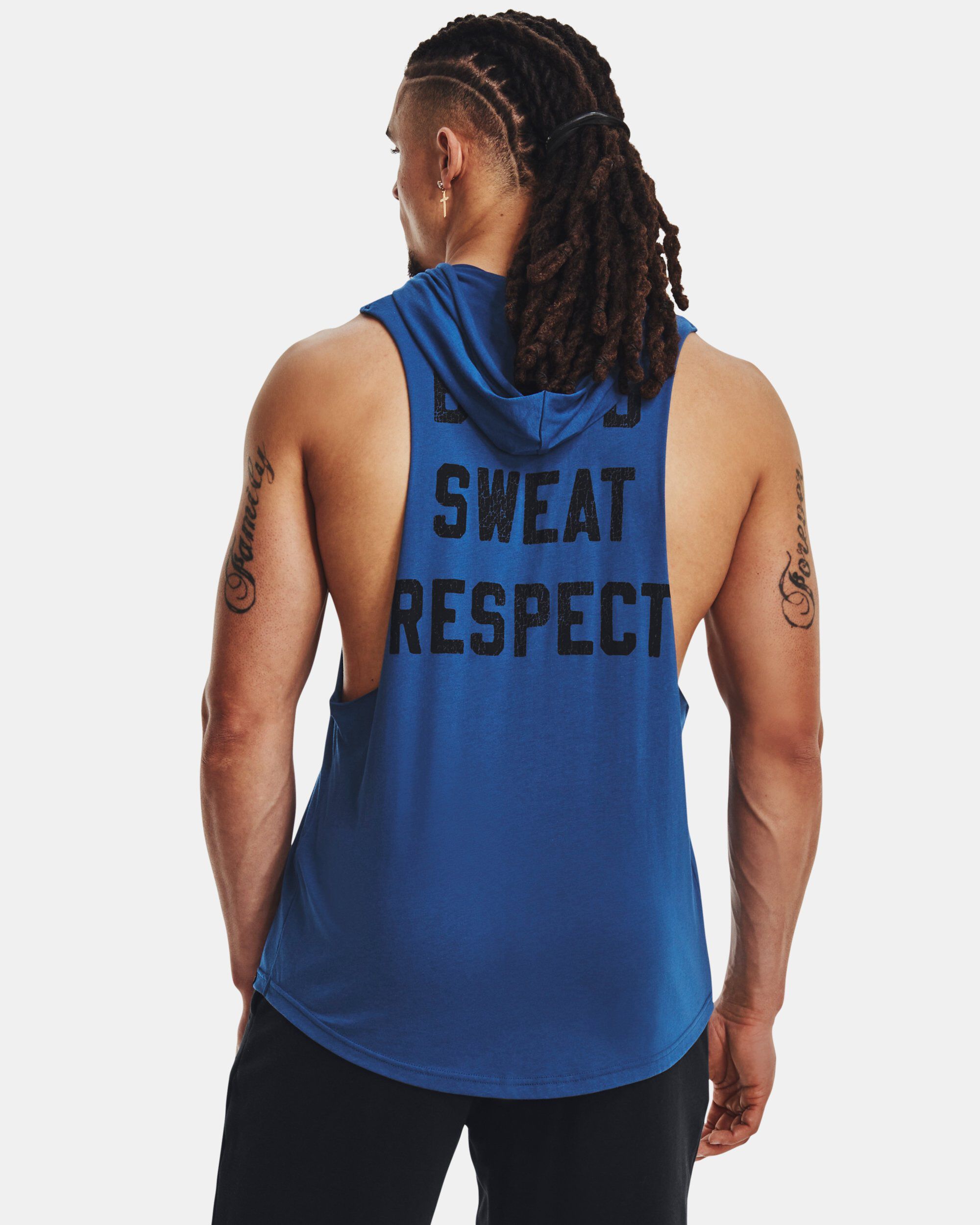 The rock sleeveless hoodie online