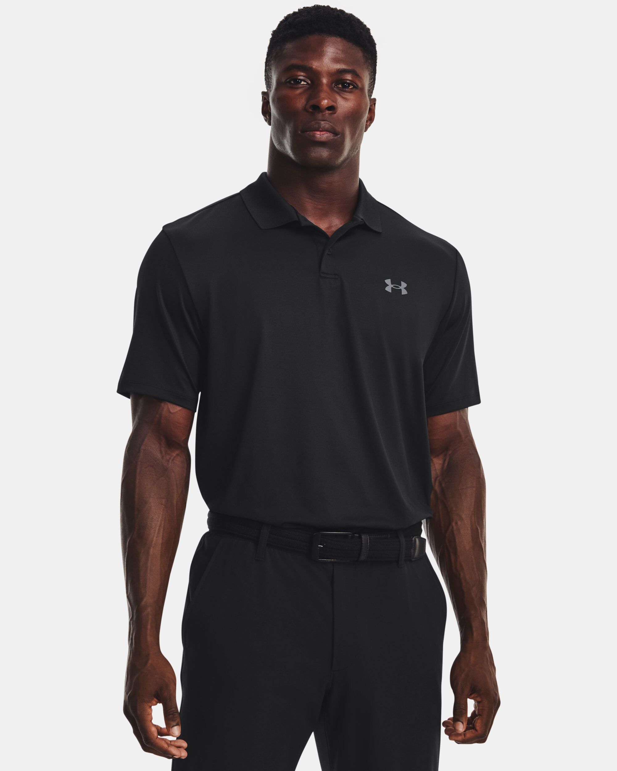 Black under armour best sale golf shirt
