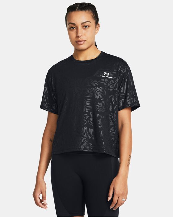 Women's UA Vanish Energy Emboss Crop Short Sleeve image number 0