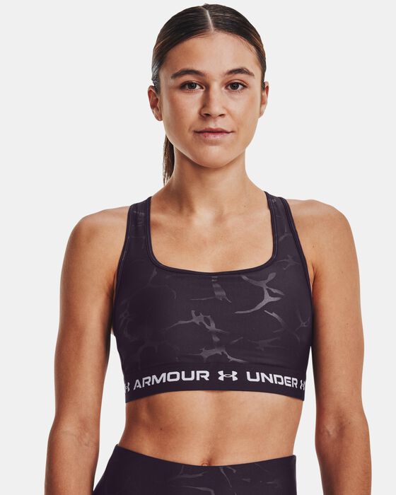 Women's Armour® Mid Crossback Emboss Sports Bra image number 0