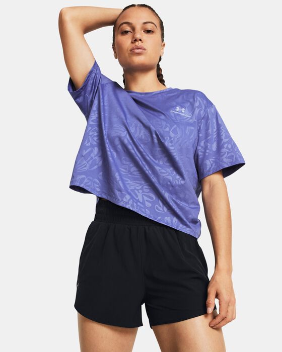 Women's UA Vanish Energy Emboss Crop Short Sleeve image number 0