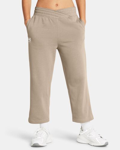 Women's UA Rival Terry Wide Leg Crop Pants