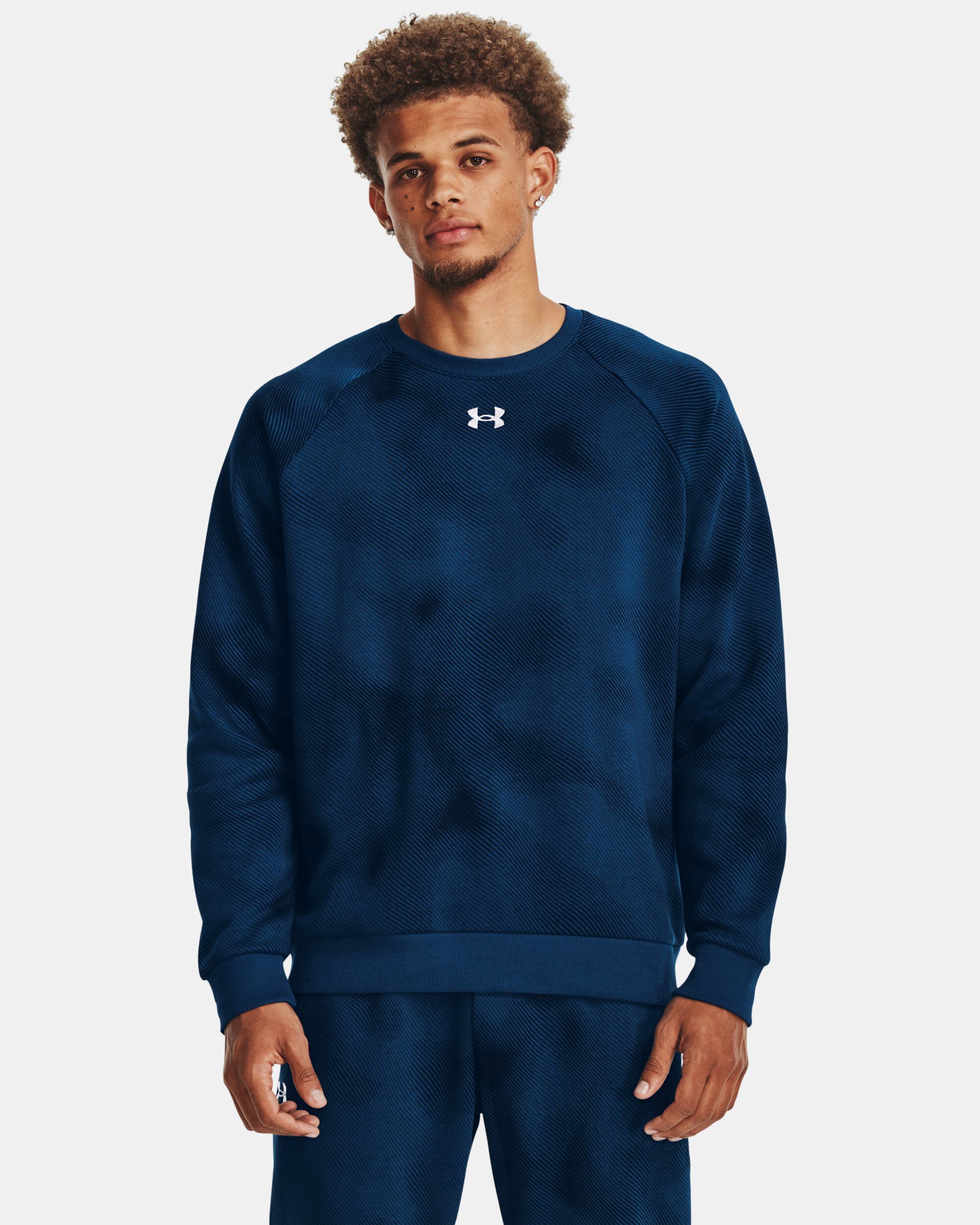 Under Armour Men s UA Rival Fleece Printed Crew Blue in KSA