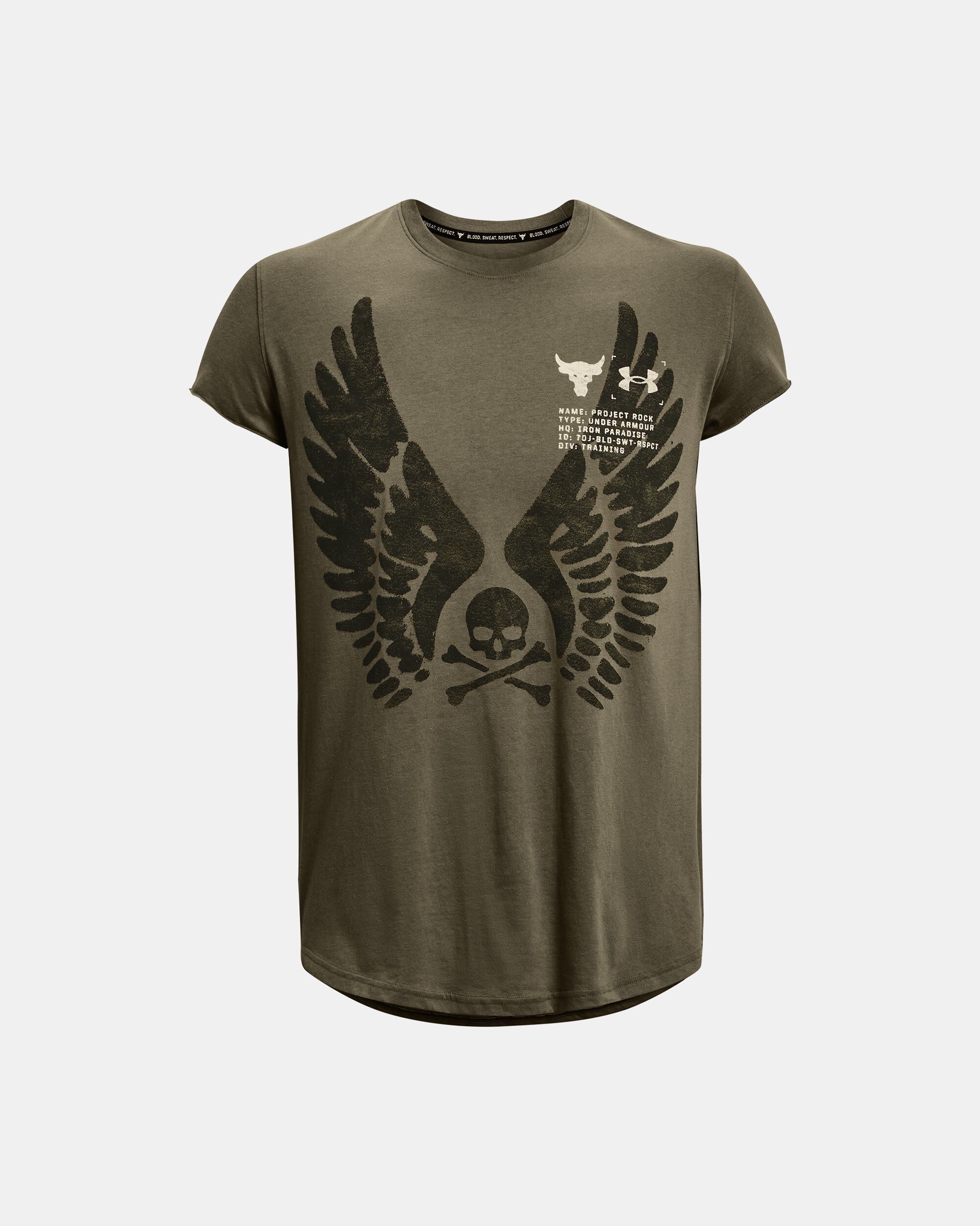 Under Armour Men s Project Rock Cutoff T Shirt Green in KSA
