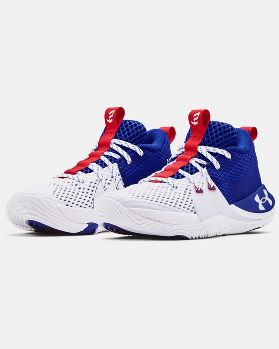 Grade School UA Embiid One Basketball Shoes image number 3