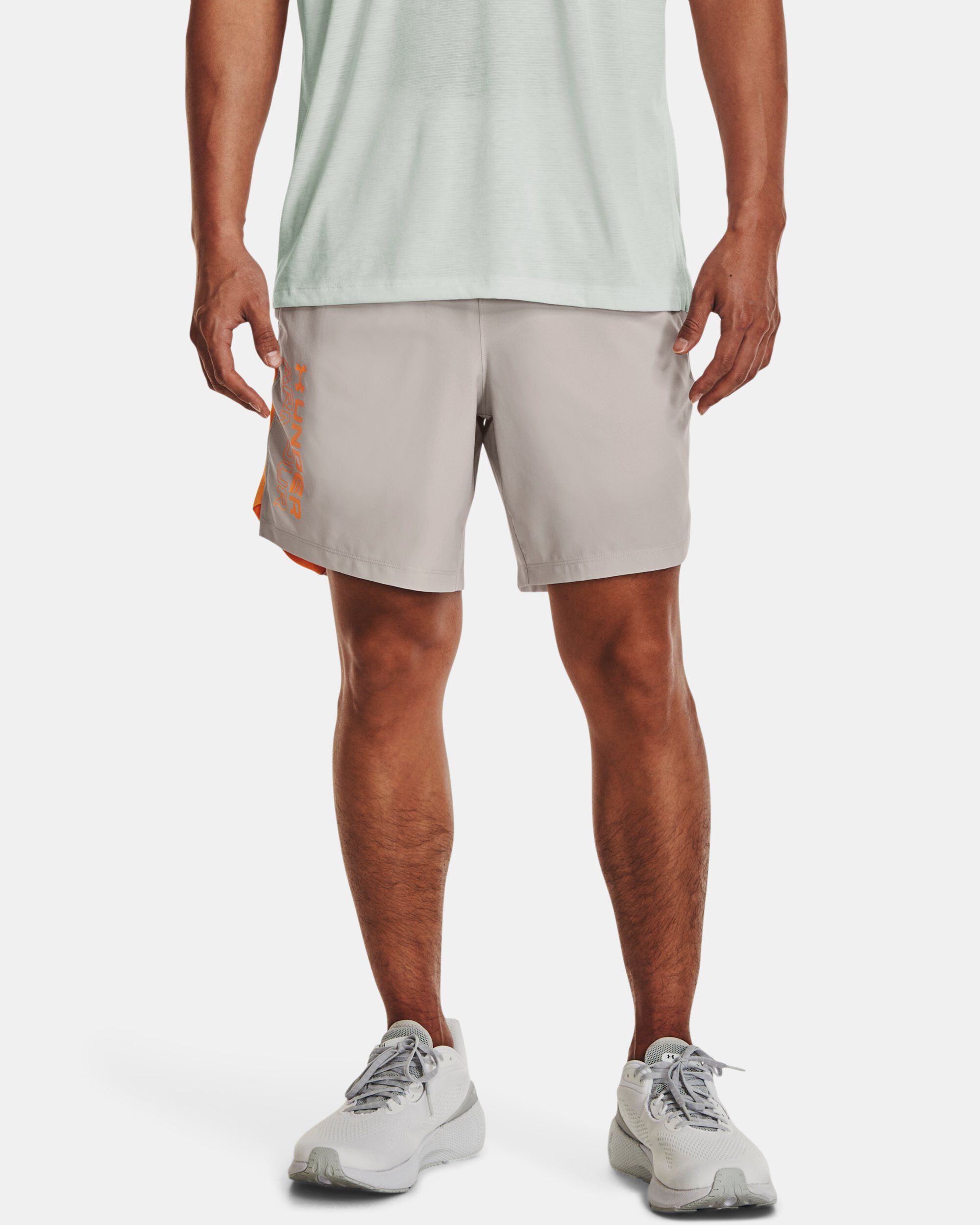 Buy Men s UA Launch SW 7 Wordmark Shorts Grey in KSA Under Armour