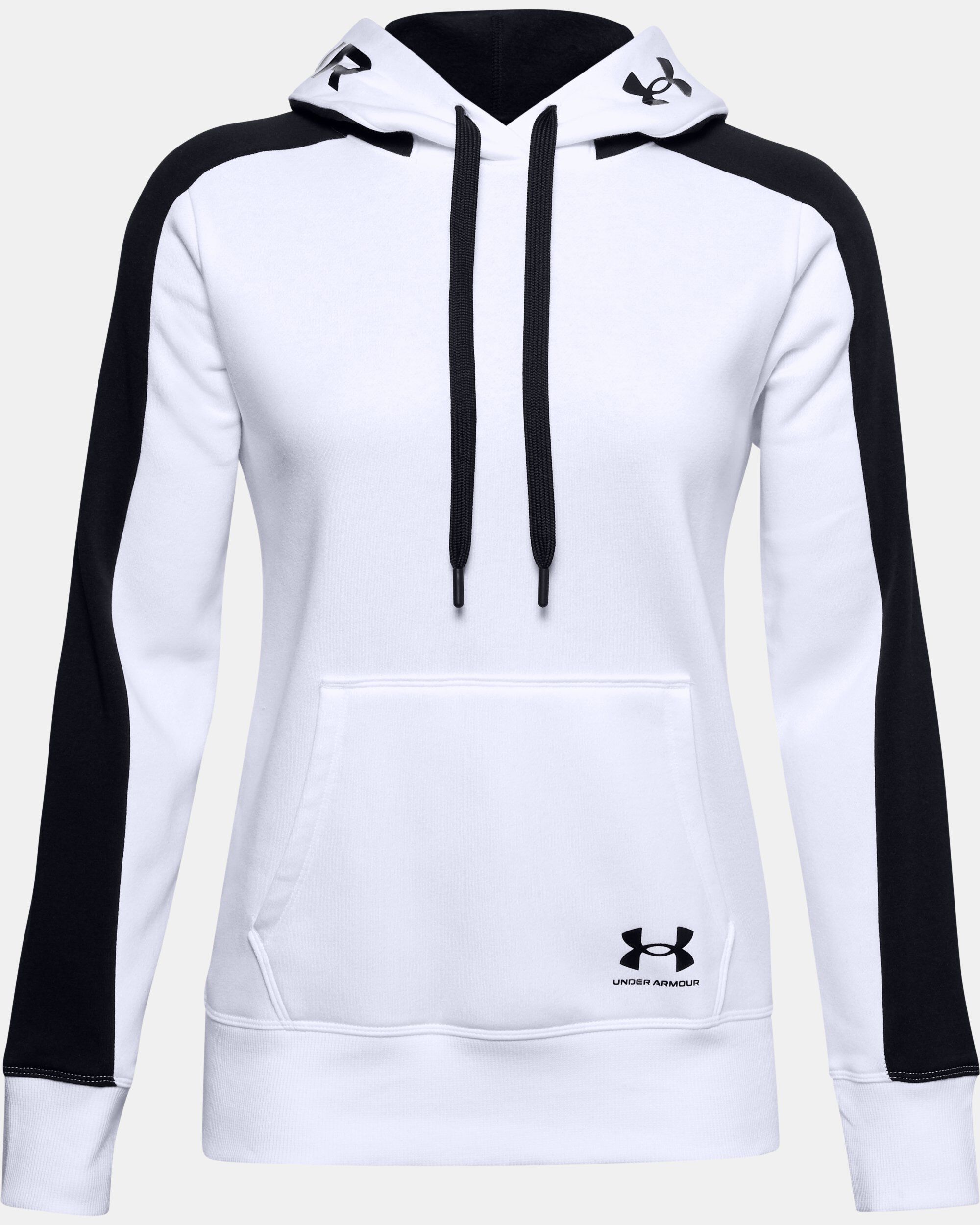 Buy Women s UA Rival Fleece Graphic Colorblock Hoodie White in KSA Under Armour