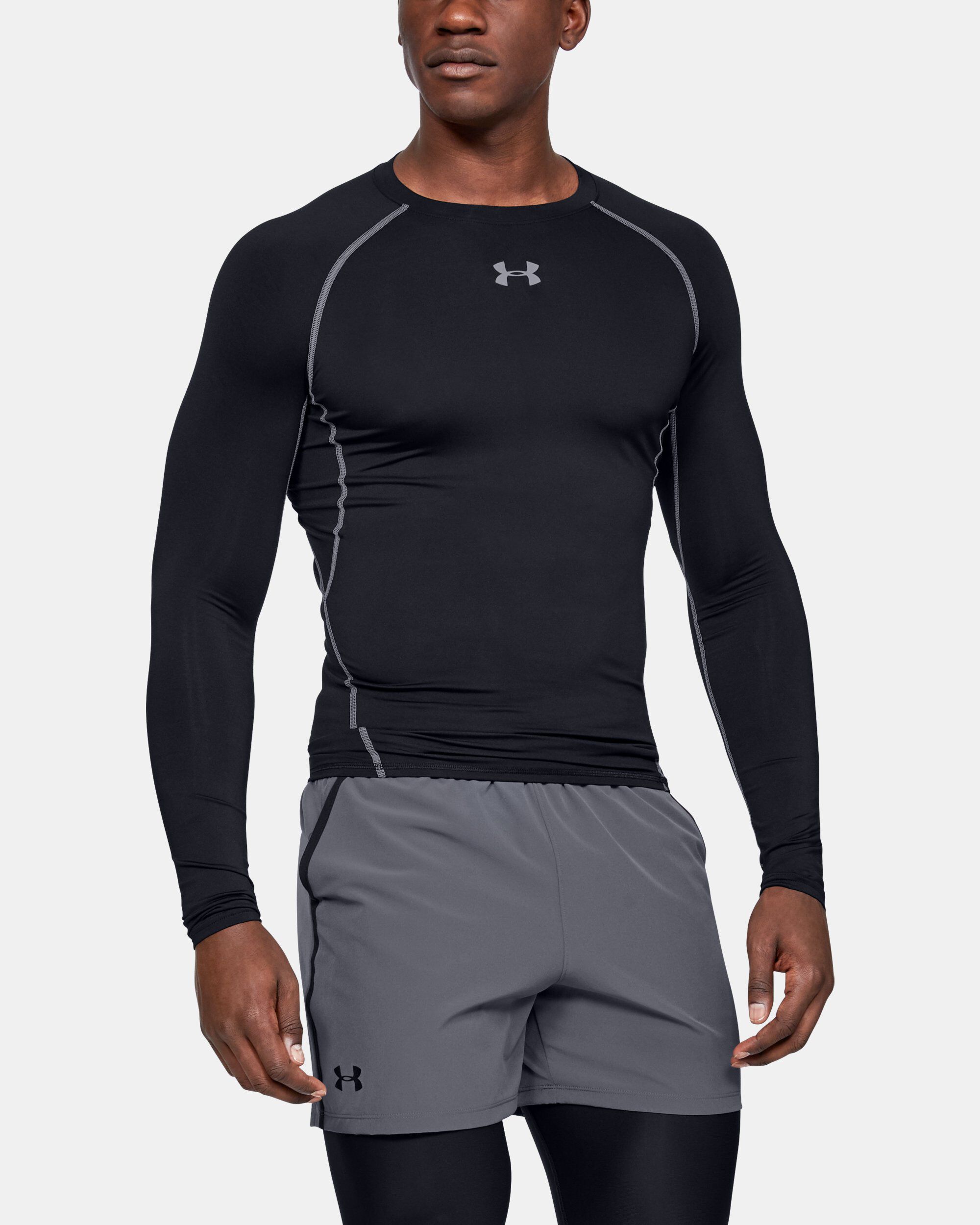 Buy Men s UA HeatGear Armour Long Sleeve Compression Shirt Black in KSA Under Armour