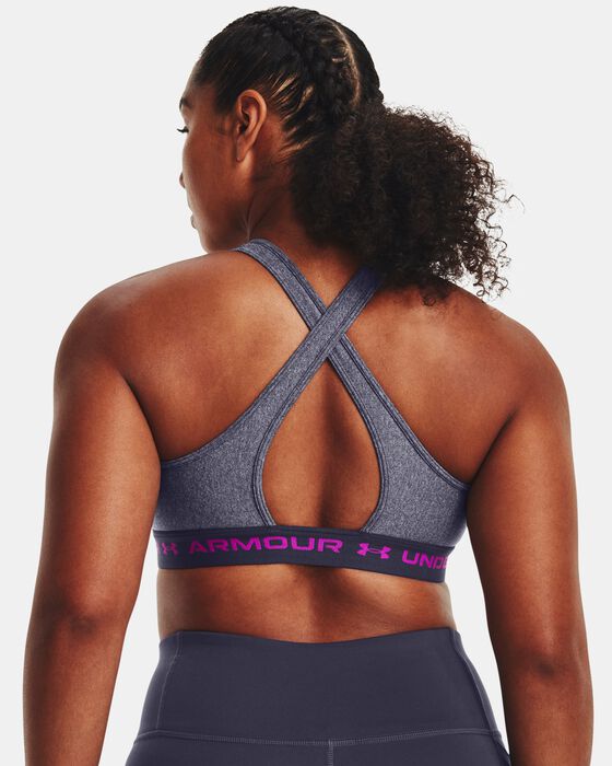 Women's Armour® Mid Crossback Heather Sports Bra image number 5