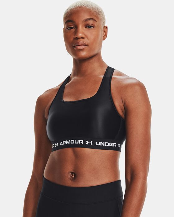 Women's Armour® Mid Crossback Matte/Shine Sports Bra image number 2