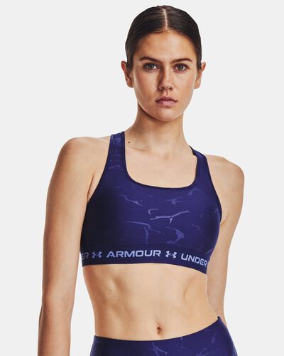 Women's Armour® Mid Crossback Emboss Sports Bra