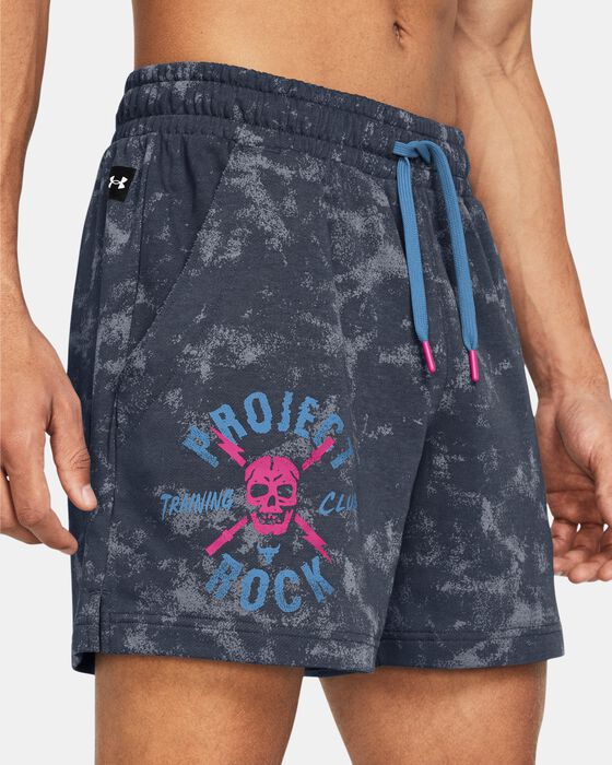 Men's Project Rock Rival Terry Printed Shorts image number 3