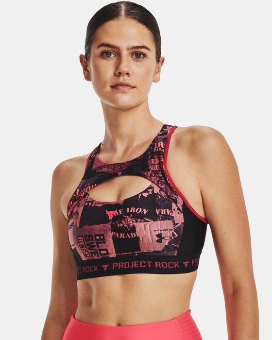 Women's Project Rock Crossback Printed Sports Bra image number 0