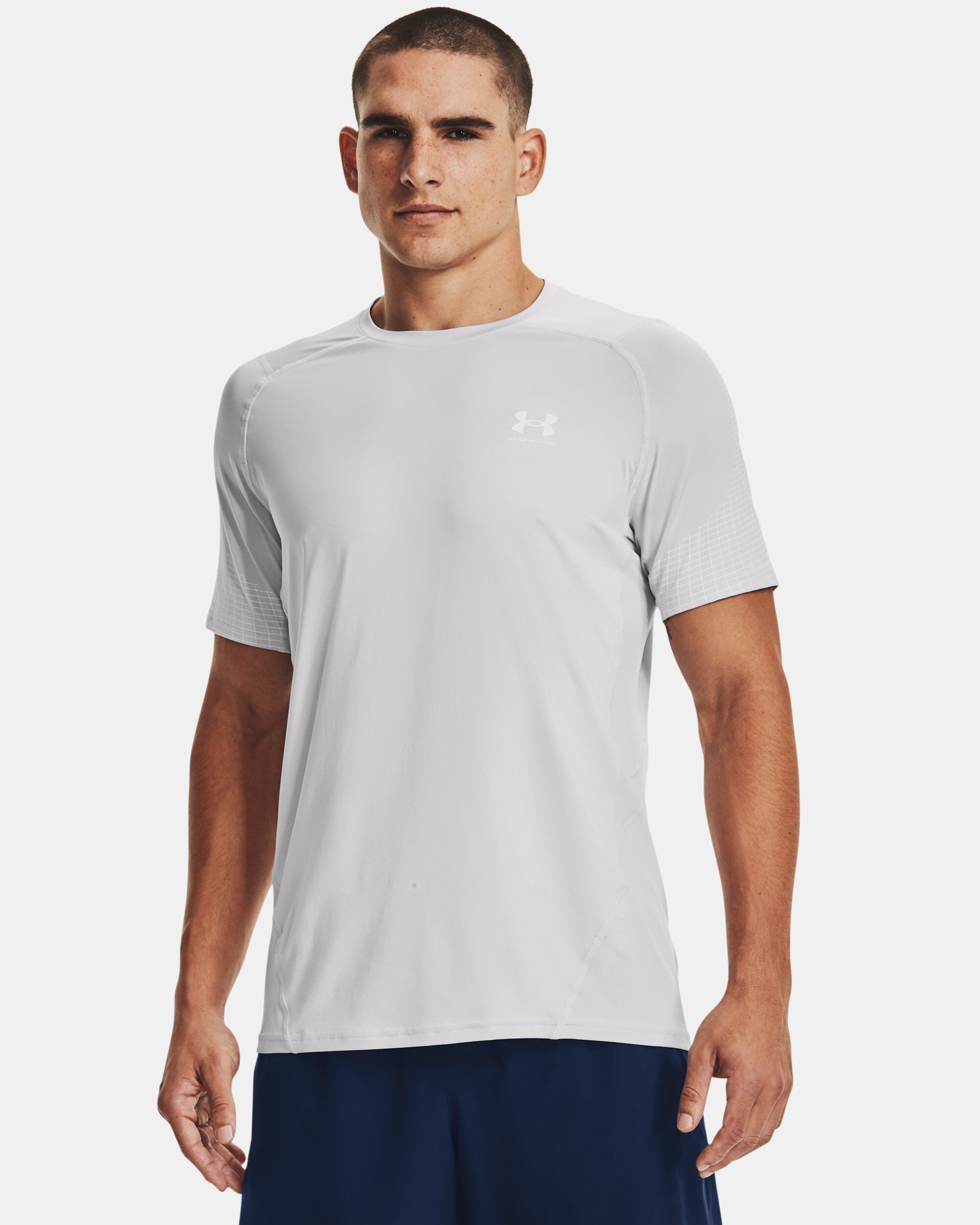 Under Armour Men s HeatGear Fitted Short Sleeve Grey in KSA