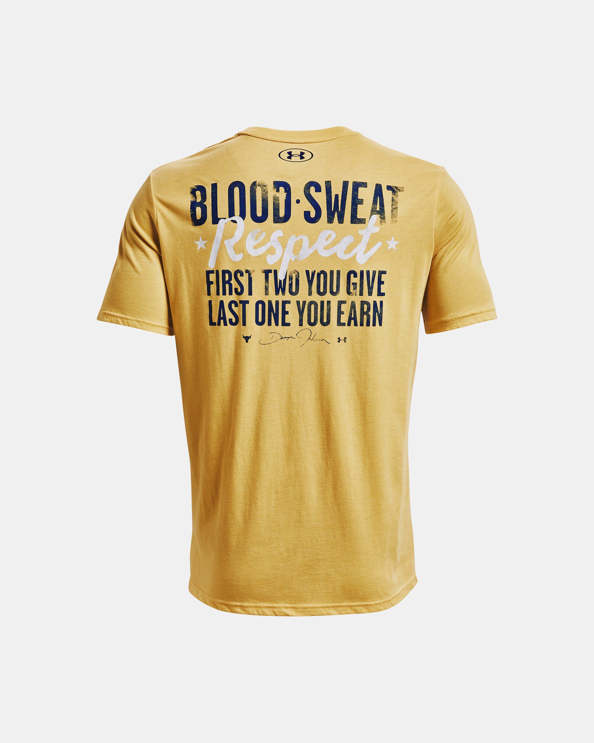 Buy Men s Project Rock Respect Short Sleeve Yellow in KSA Under Armour