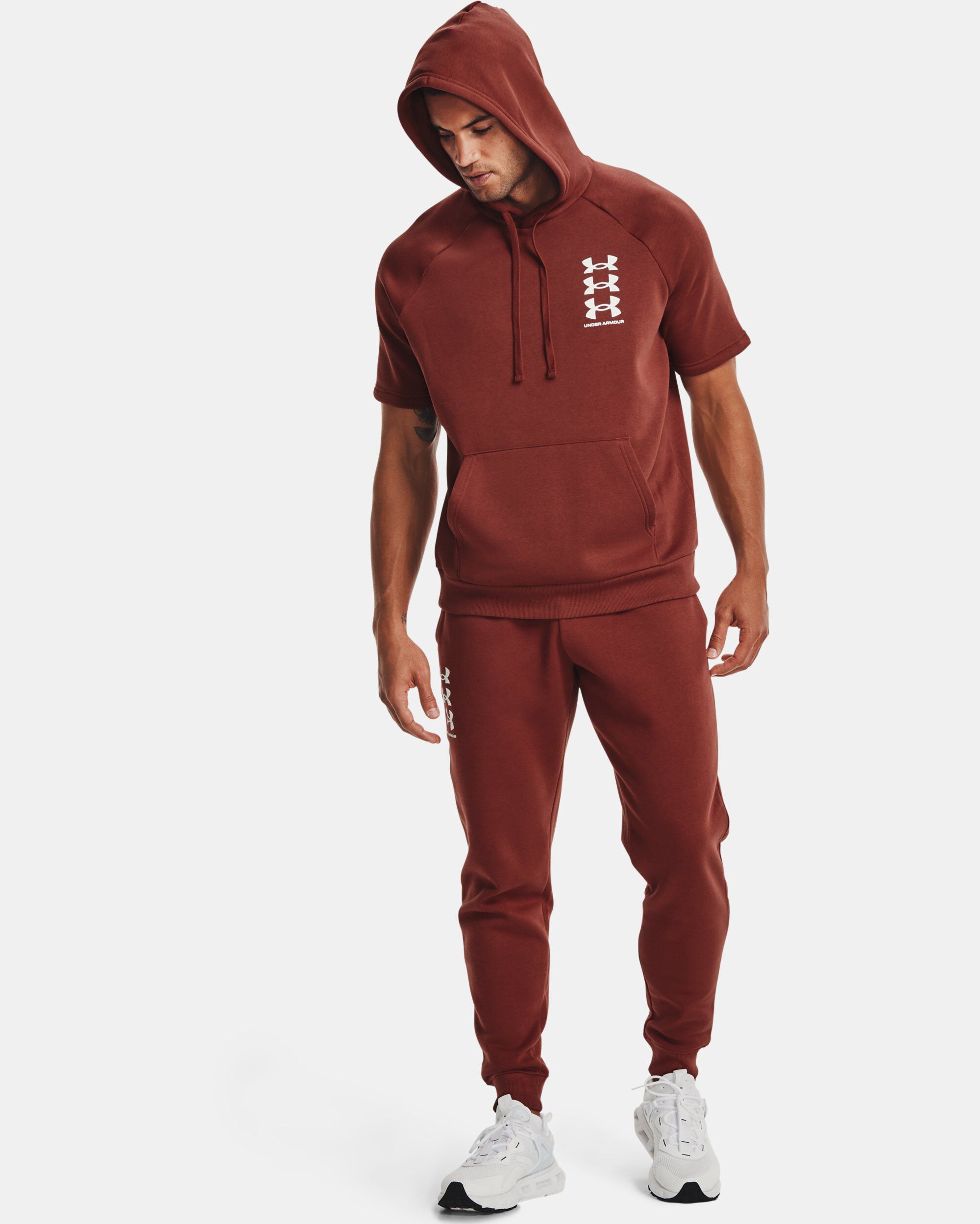 Under Armour Men s UA Rival Fleece Multilogo Joggers Red in KSA