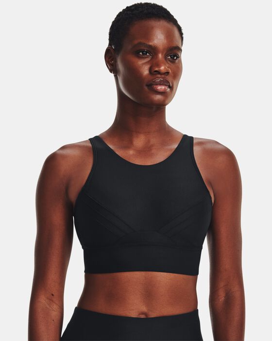 Women's UA Infinity Mid Pintuck Sports Bra image number 0