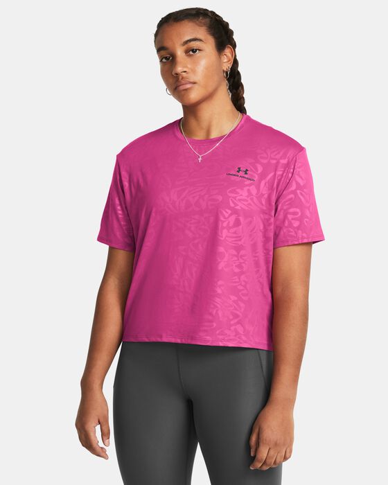 Women's UA Vanish Energy Emboss Crop Short Sleeve image number 0