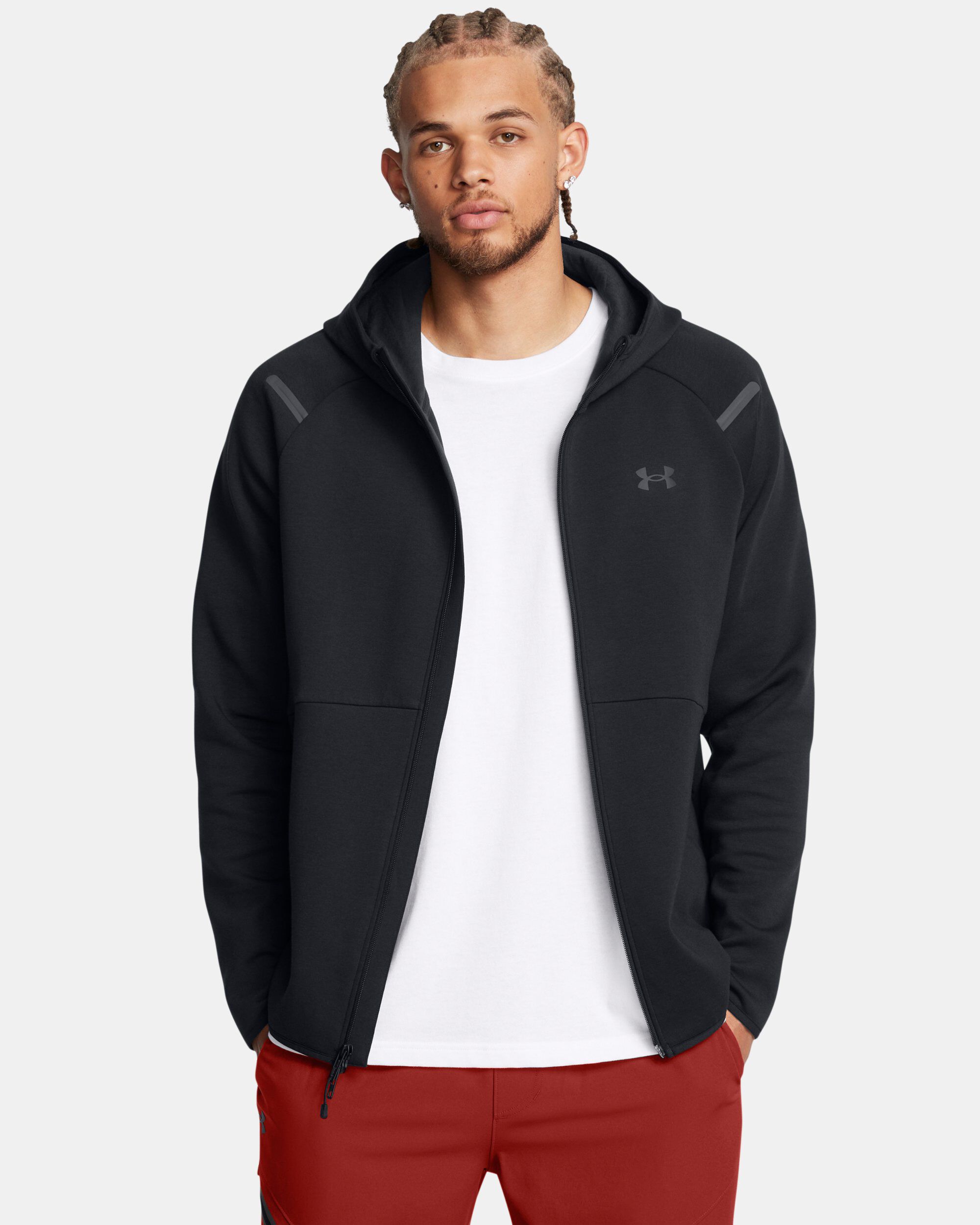 アンダーアーマー メンズ パーカー・スウェットシャツ アウター Under Armour Men's Unstoppable Fleece  Full-Zip Hoodie Black/