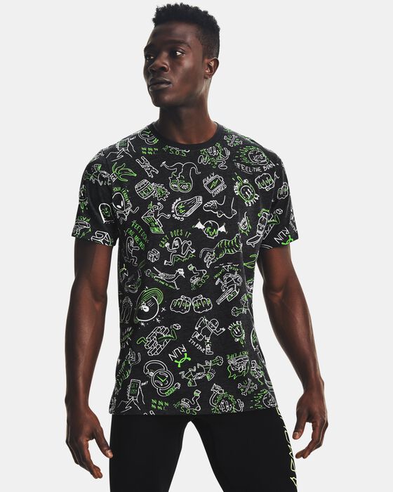 Men's UA Run Your Face Off Print Short Sleeve image number 0