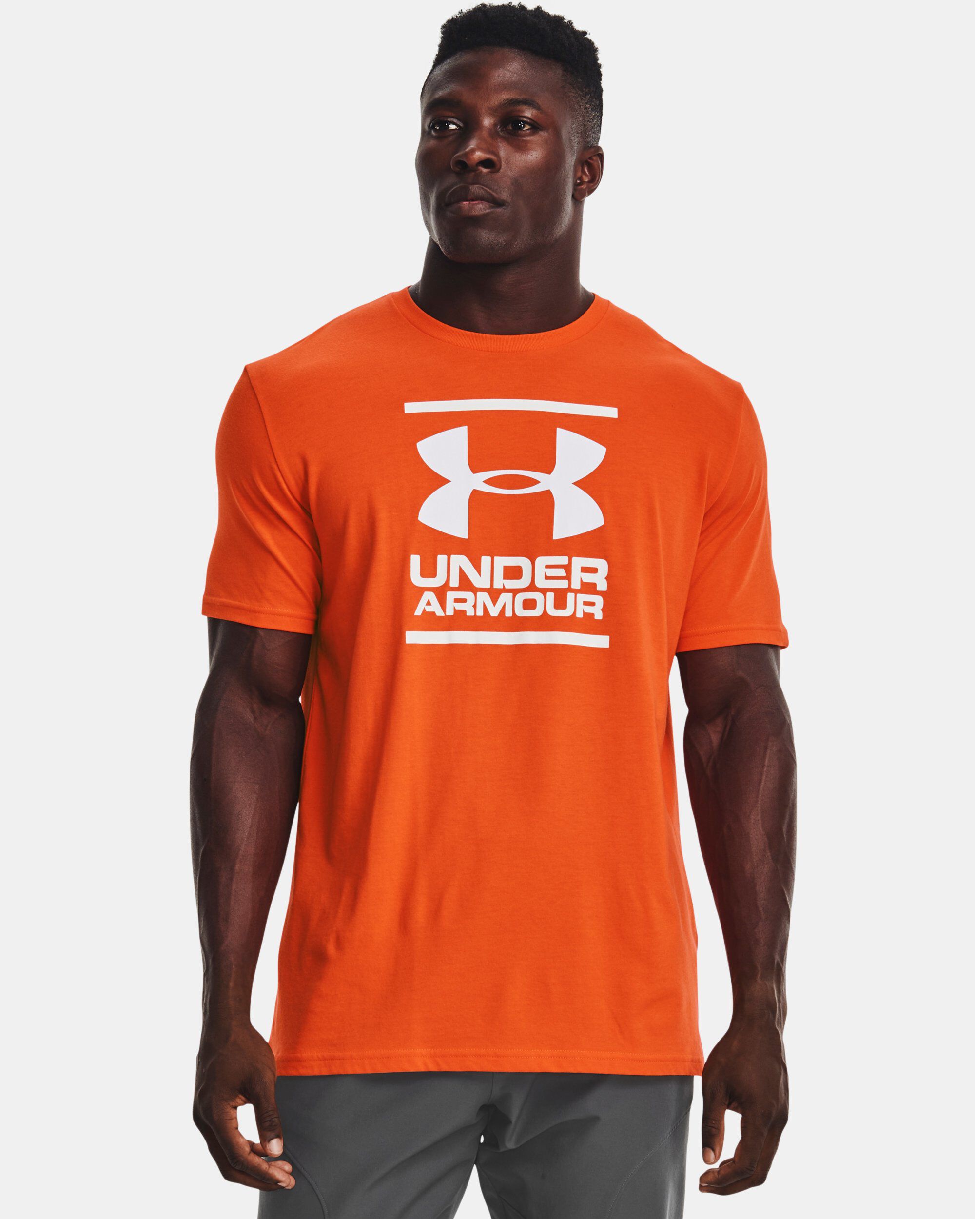Men's under armour orange shirt discount