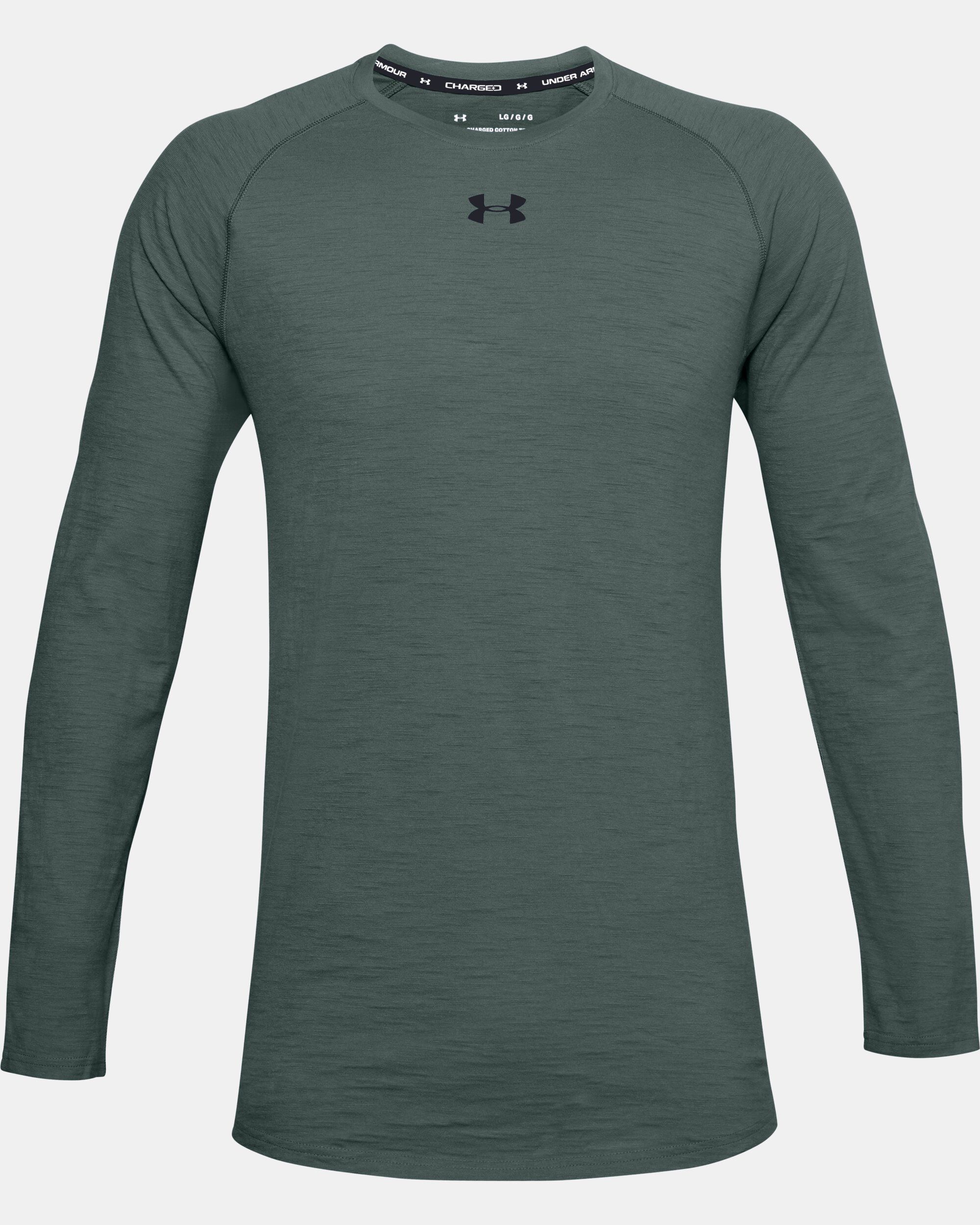 Under armour men s ua charged outlet cotton long sleeve t shirt
