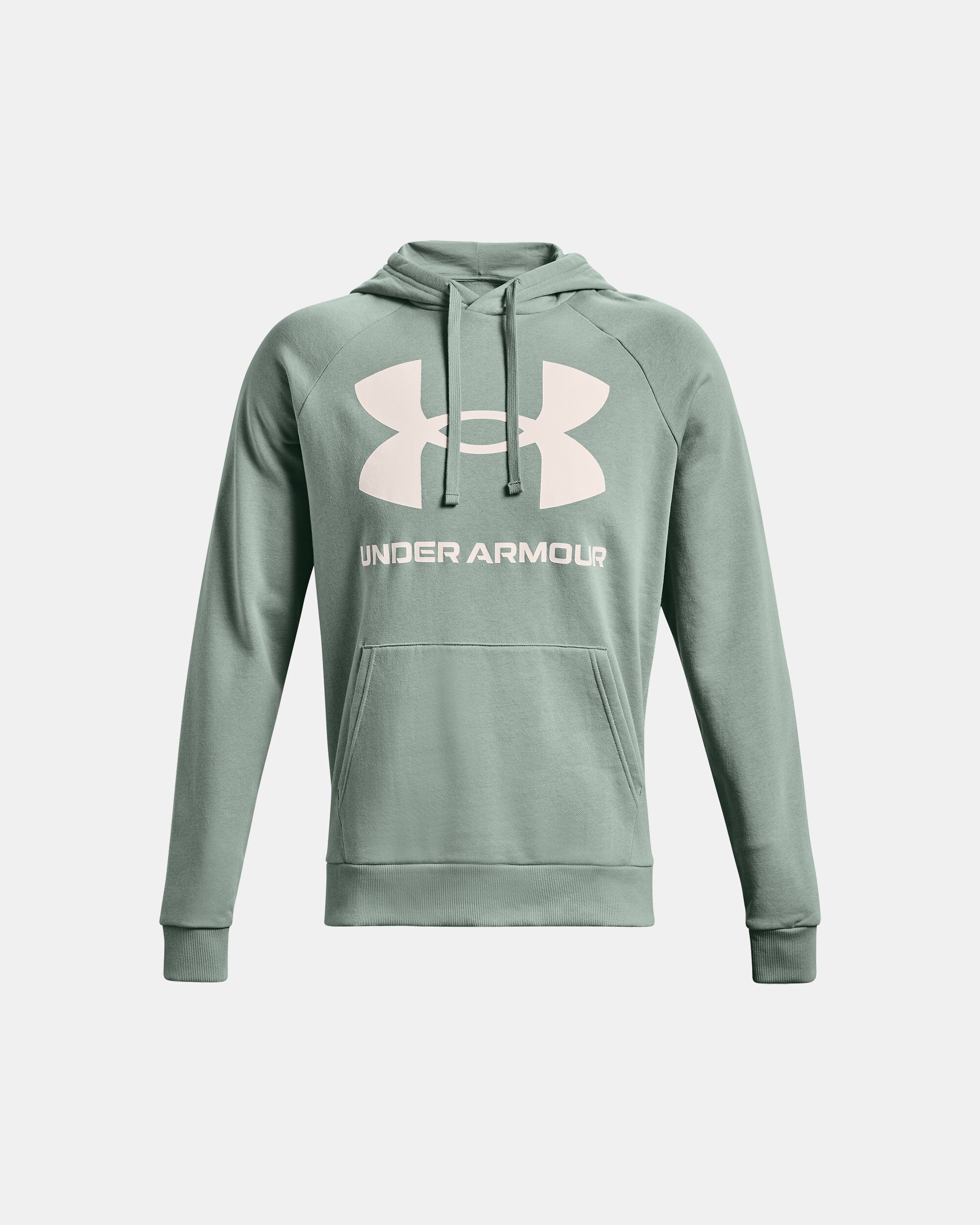 Buy Men s UA Rival Fleece Big Logo Hoodie Green in KSA Under Armour