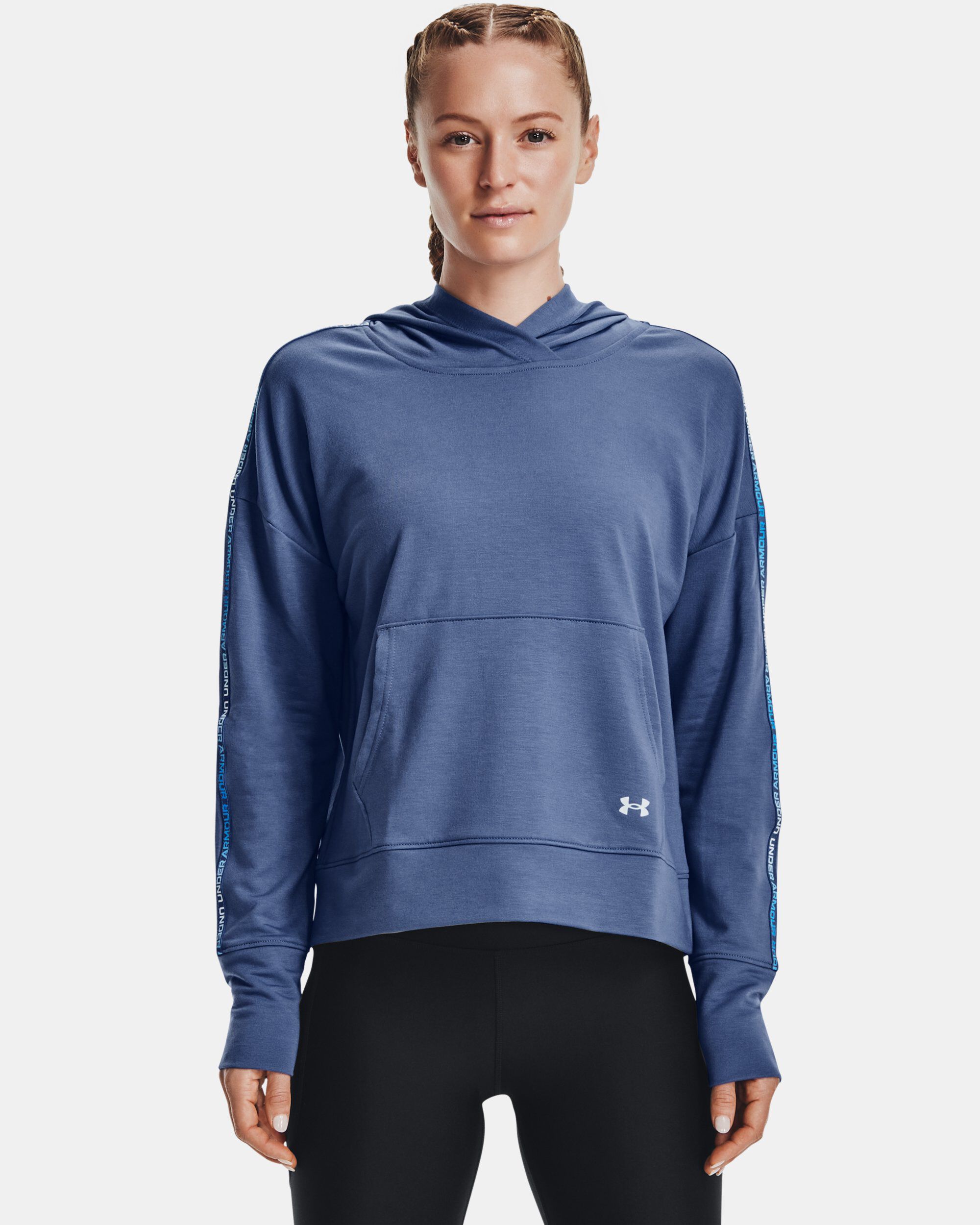 Under Armour Women s UA Rival Terry Taped Hoodie Blue in KSA