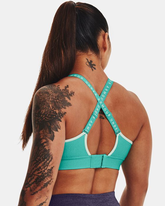 Women's UA Infinity Mid Heather Cover Sports Bra image number 1