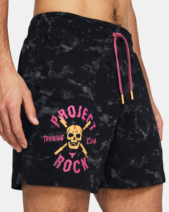 Men's Project Rock Rival Terry Printed Shorts image number 3