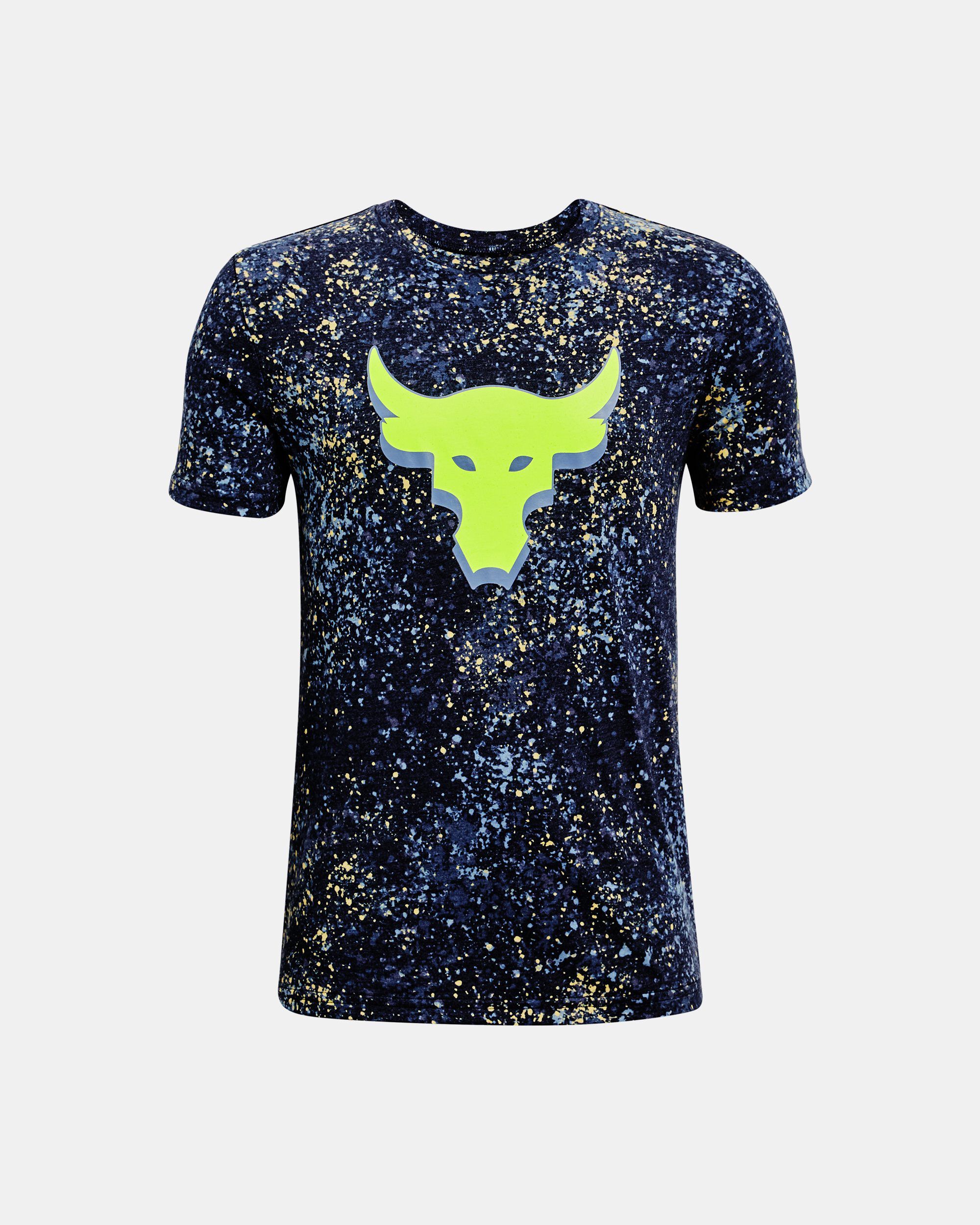 Under Armour Boys Project Rock Camo Short Sleeve Black in KSA