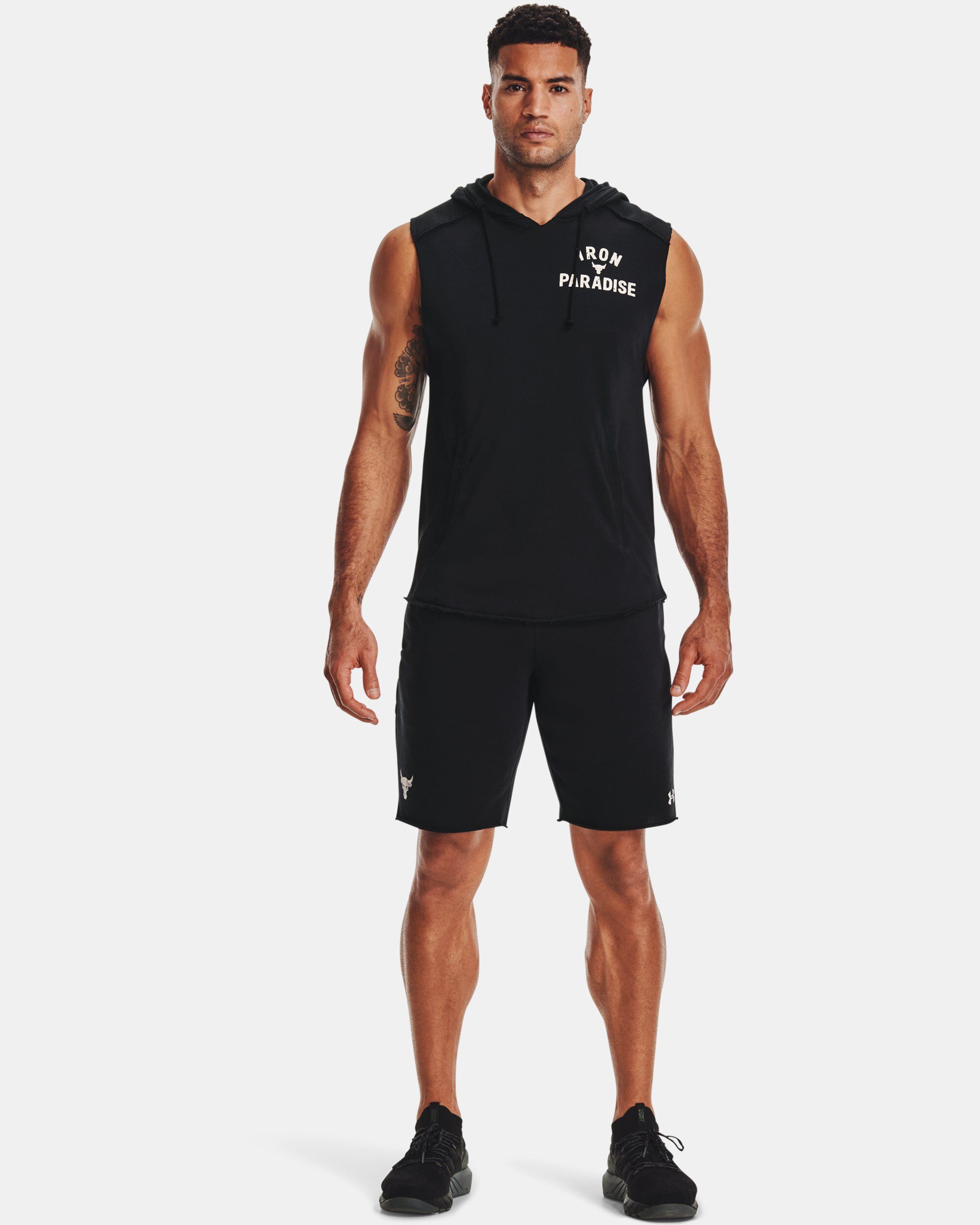 Men's project rock terry sleeveless hoodie 2025