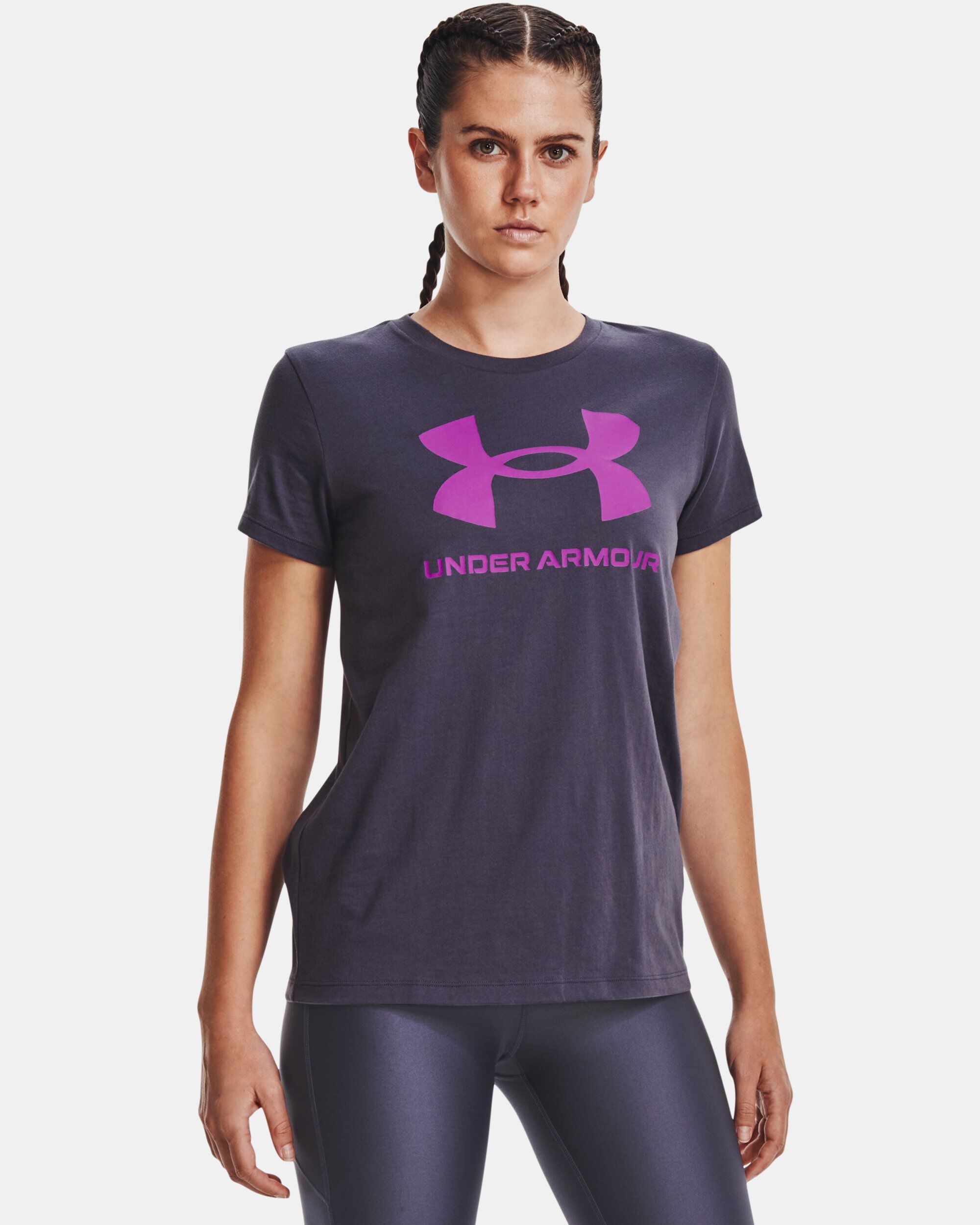 Purple under armour online shirt