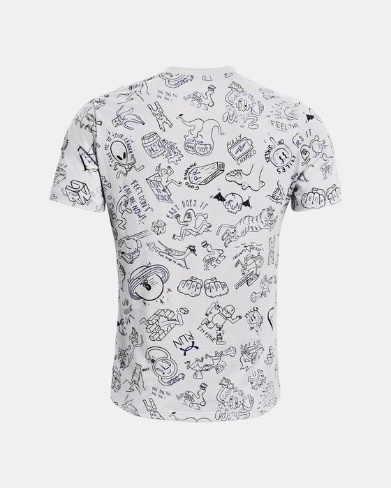 Men's UA Run Your Face Off Print Short Sleeve image number 5