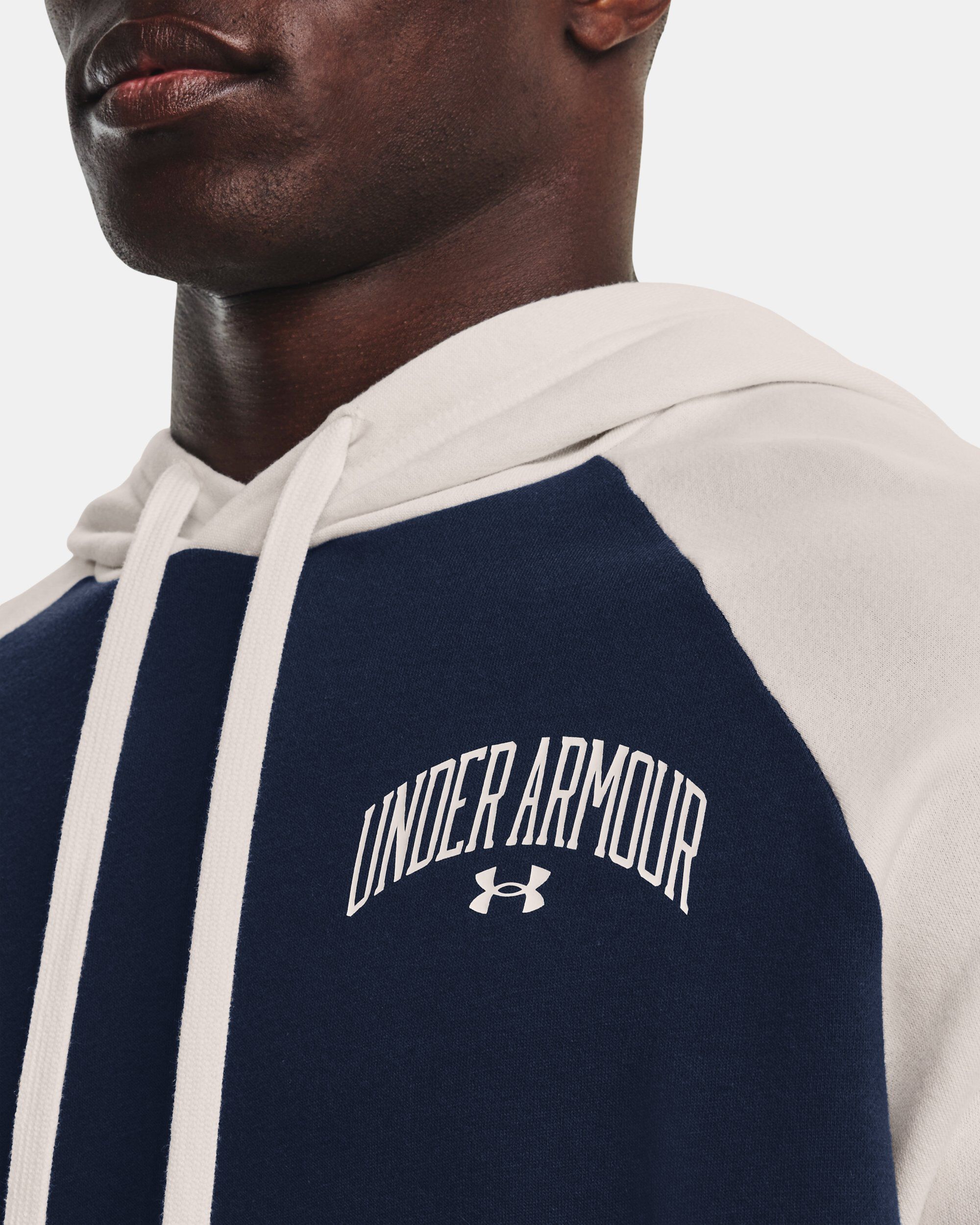 Under Armour Men s UA Rival Fleece Wordmark Colorblock Hoodie Blue